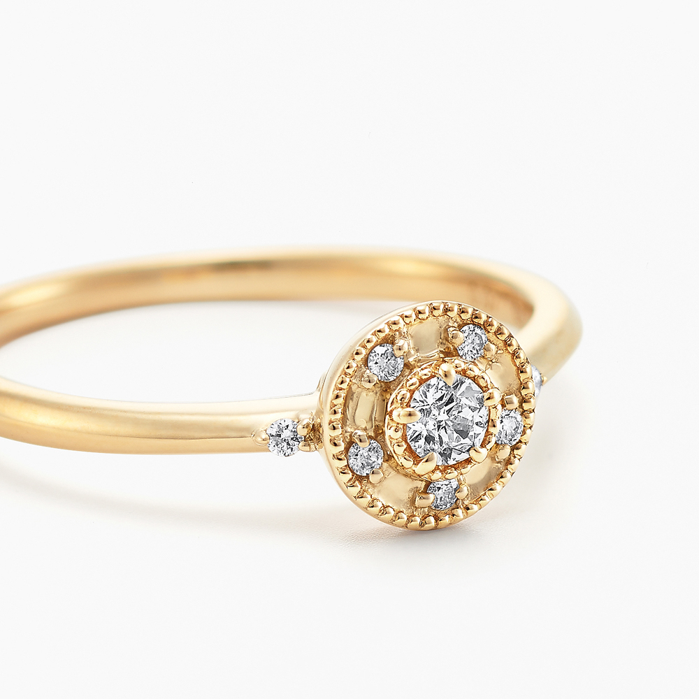 K18 Wish upon a star ダイヤモンド 計0.13ct リング-