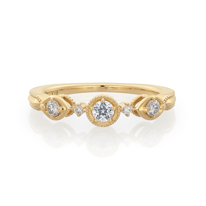 K18 Wish upon a star ダイヤモンド 計0.13ct リング-