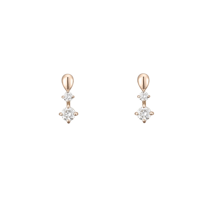 K10PG/K18PG ダイヤモンド ピアス