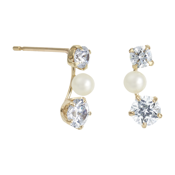 K10YG “Wish upon a star®” Twinkle キュービック・淡水パール ピアス
